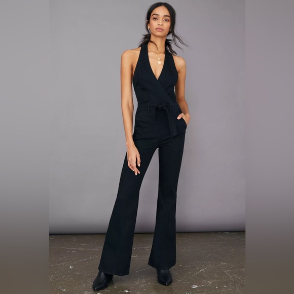 MOTHER Pants - Mother The Halter Doozy Jumpsuit Black 26 Not Guilty EXCELLENT